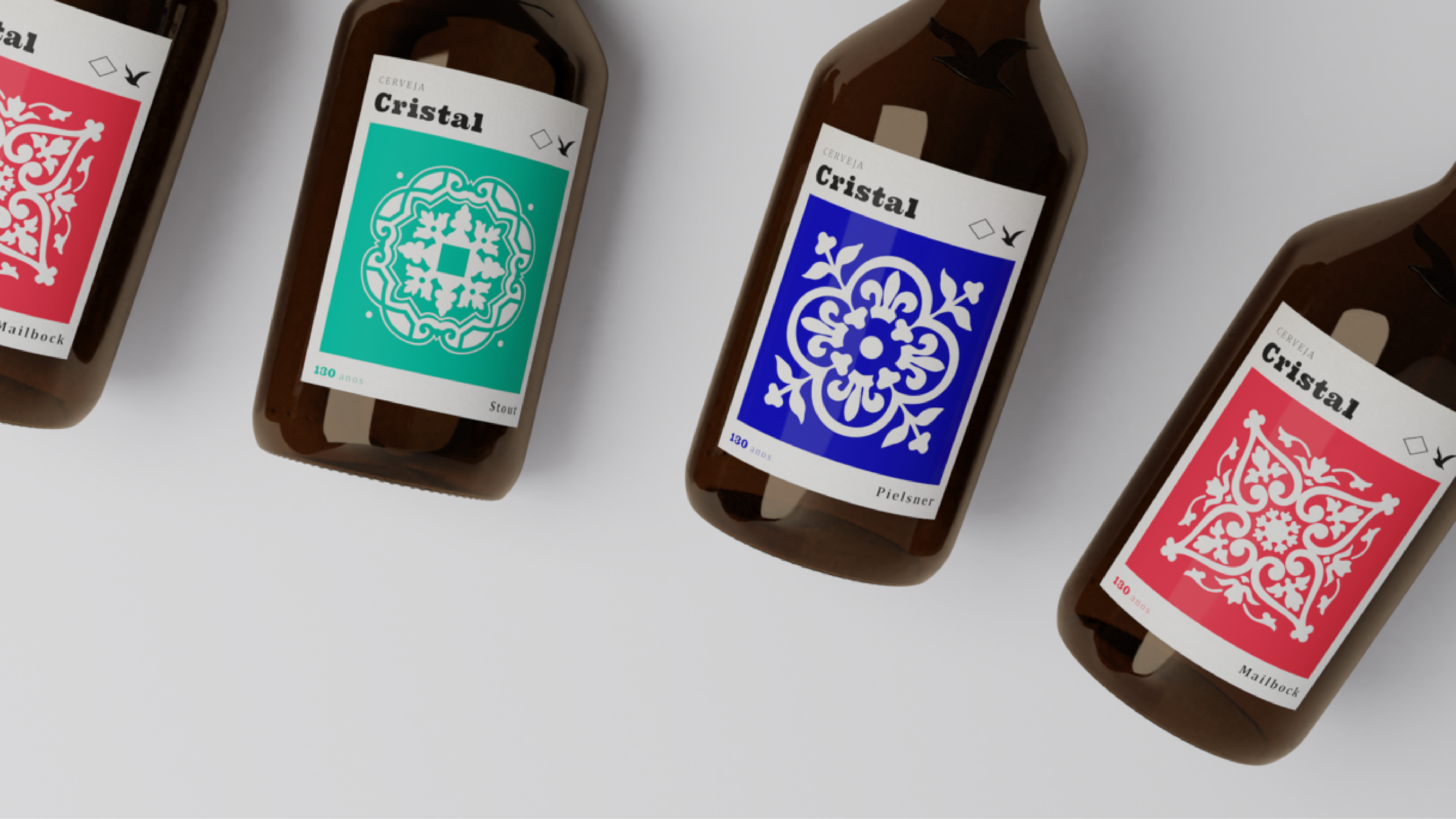 beautiful well designed bottles of beer CRISTAL