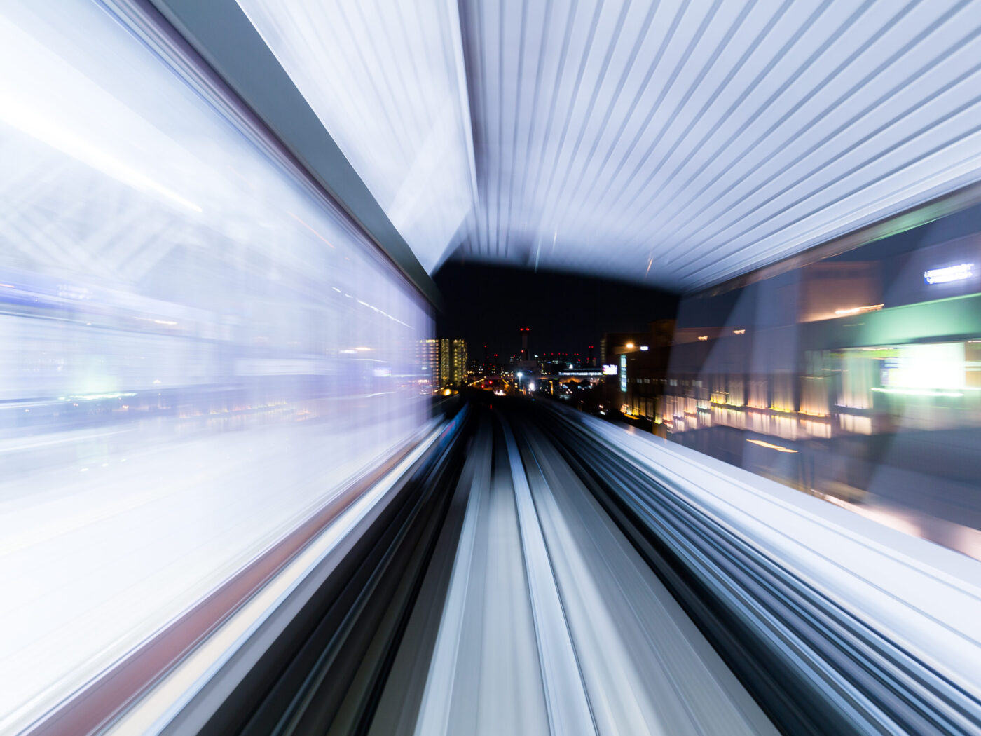 Blurred speed motion view in tunnel